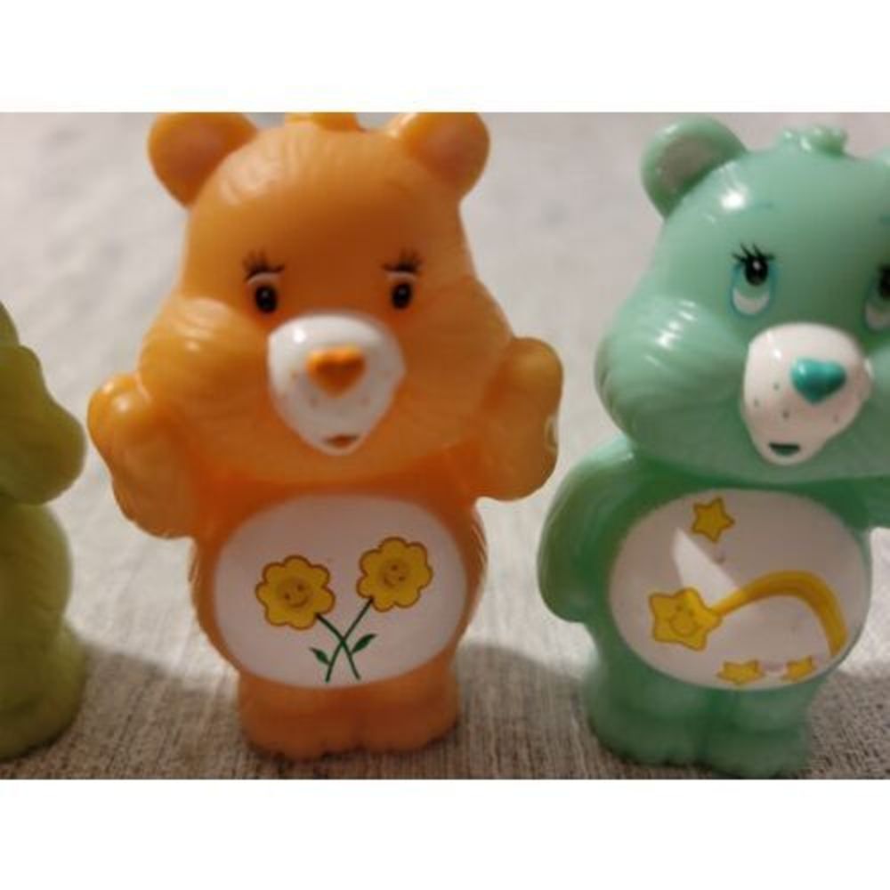 Vintage Care Bears Lot of 3 Figurines Set Figures 2.5 inches tall Cupcake topper - Picture 3 of 11